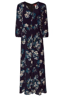 Синее платье с цветочным принтом Max Mara