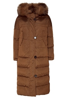 Бежевая парка с мехом Max Mara