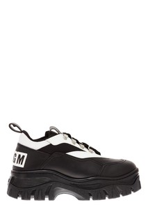 Черно-белые ботинки на шнуровке Msgm