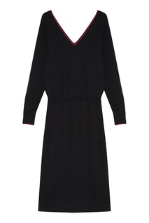 Темно-серое платье с контрастной отделкой Tegin