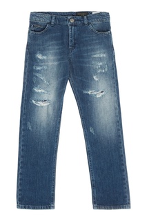 Голубые потертые джинсы Dolce&Gabbana Children