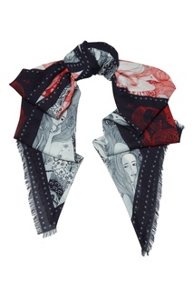 Широкий шарф с принтом Alexander McQueen
