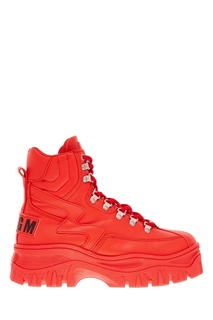 Красные ботинки на шнуровке Msgm