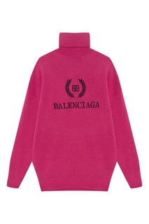 Джемпер цвета фуксия с логотипом Balenciaga