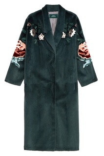 Меховое пальто с цветочным узором Alena Akhmadullina