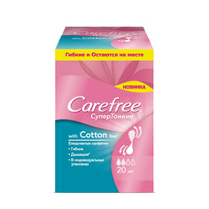 CAREFREE Салфетки Супертонкие Cotton feel ароматизированные в индивидуальной упаковке