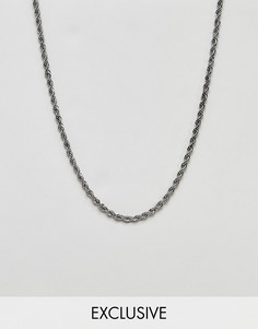 Серебристое ожерелье в стиле веревки Reclaimed Vintage Inspired - Серебряный