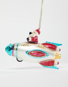 Новогоднее украшение в виде Санта-Клауса и ракеты Sass & Belle - Мульти