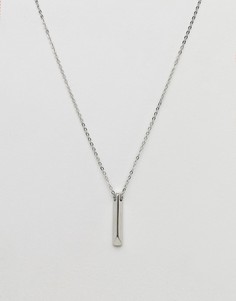 Серебристое ожерелье с простой подвеской-планкой Burton Menswear - Серебряный