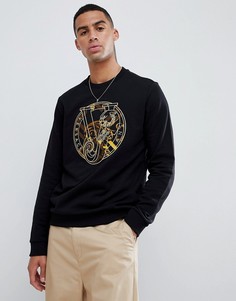 Свитшот с принтом на груди Versace Jeans - Черный