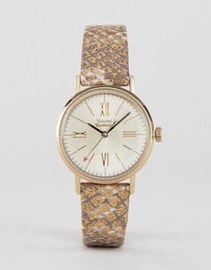 Женские часы с кожаным ремешком золотистого цвета Vivienne Westwood VV170GDMT burlington - Золотой