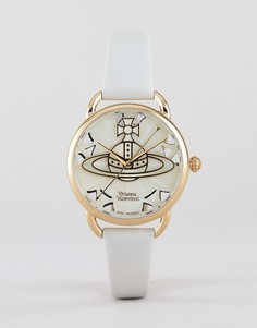 Женские часы с белым кожаным ремешком Vivienne Westwood VV163CMCM - Белый