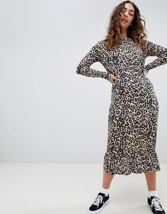 Свободное платье мидакси с леопардовым принтом Daisy Street - Мульти