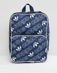 Классический рюкзак со сплошным принтом логотипа adidas Originals - Черный