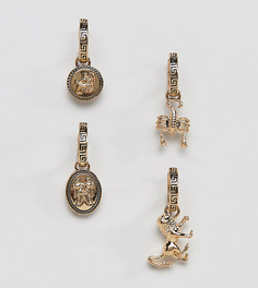 Золотистые серьги-кольца в винтажном стиле со львом ASOS DESIGN - Золотой