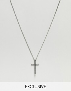 Серебристое ожерелье с крестом Reclaimed Vintage Inspired эксклюзивно для ASOS - Серебряный