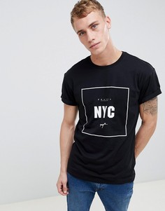 Черная футболка с надписью NYC New Look - Черный