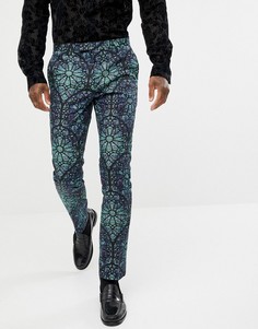 Зеленые облегающие брюки с принтом Twisted Tailor - Зеленый
