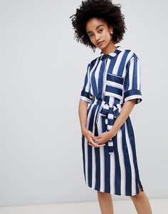 Платье-рубашка в полоску Soaked In Luxury - Синий