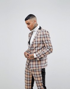 Светло-коричневый приталенный пиджак ASOS DESIGN - Бежевый