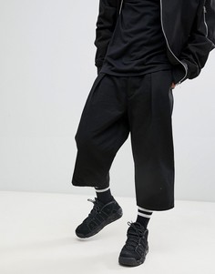 Черные кюлоты с широкими штанинами и складками ASOS DESIGN - Черный