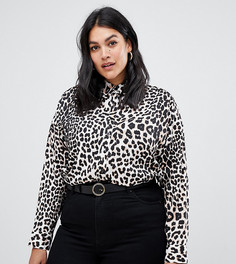 Рубашка с леопардовым принтом Influence Plus - Коричневый