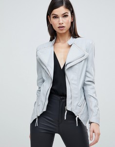 Кожаная куртка с молнией Forever Unique - Серый