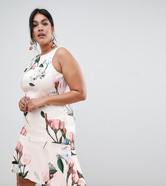 Короткое приталенное платье с цветочным принтом Coast Plus Campbell - Белый