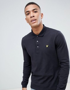Черная футболка-поло с длинными рукавами Lyle & Scott - Черный