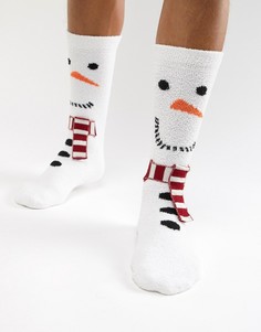 Новогодние носки с пушистой подкладкой ASOS DESIGN - Белый