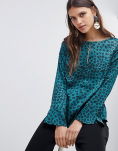 Рубашка с леопардовым принтом Emme Demetra - Зеленый