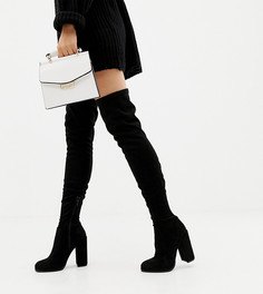 Ботфорты на каблуке ASOS DESIGN Wide Fit Tall - Черный