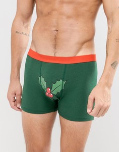 Новогодние боксеры-брифы с принтом bah hum bug ASOS DESIGN - Мульти