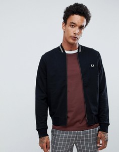 Черный бомбер на молнии Fred Perry - Черный