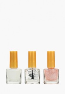 Набор лаков для ногтей Nice View Французский маникюр 3*6 мл (основа+белый+нежно-розовый с блестками)