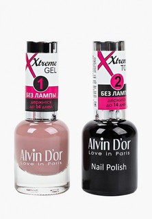 Набор лаков для ногтей Alvin Dor Гель Xtreme extreme (Лак+Top) 2х15мл.5239 тон MIX 39