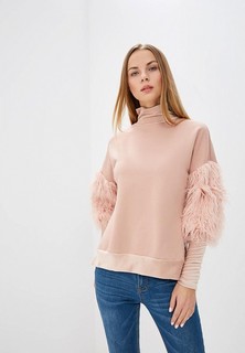 Свитшот LOST INK MONGOLIAN FAUX FUR SLEEVE SWEAT