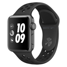 Смарт-часы APPLE Watch Series 3 Nike+, 38мм, темно-серый / черный [mqky2ru/a]