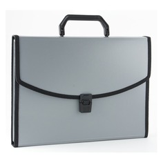 Портфель Бюрократ -BPP13LGREY 13 отдел. A4 с окантовкой пластик 0.7мм серый