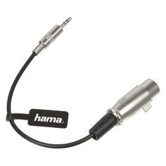 Кабель аудио HAMA H-41908, Jack 3.5 (m) - XLR (f) , 0.1м, серебристый