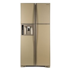 Холодильник HITACHI R-W 662 PU3 GBE, двухкамерный, бежевый стекло