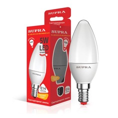 Лампа SUPRA SL-LED-ECO-CN, 5Вт, 400lm, 25000ч, 3000К, E14, 1 шт. [10223]