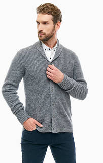 Серый шерстяной кардиган Gant