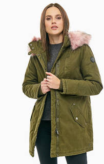 Хлопковая парка цвета хаки с карманами S.Oliver