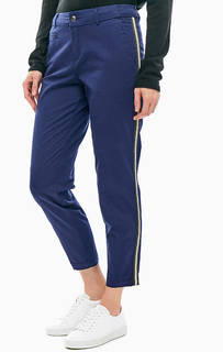 Синие укороченные брюки с лампасами S.Oliver