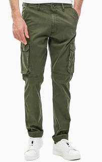 Хлопковые брюки карго цвета хаки Wrangler