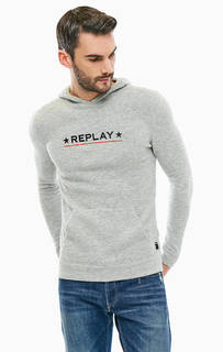 Серый джемпер с капюшоном Replay