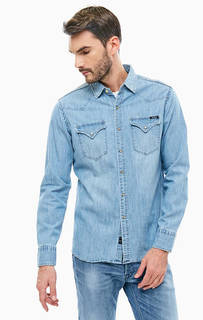 Джинсовая рубашка на кнопках Replay