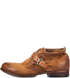 Замшевые ботинки коричневого цвета с каблуком A.S.98