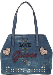 Синяя джинсовая сумка с дополнительной сумкой Guess